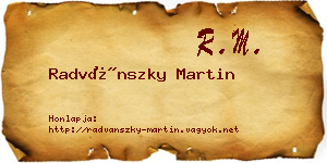 Radvánszky Martin névjegykártya